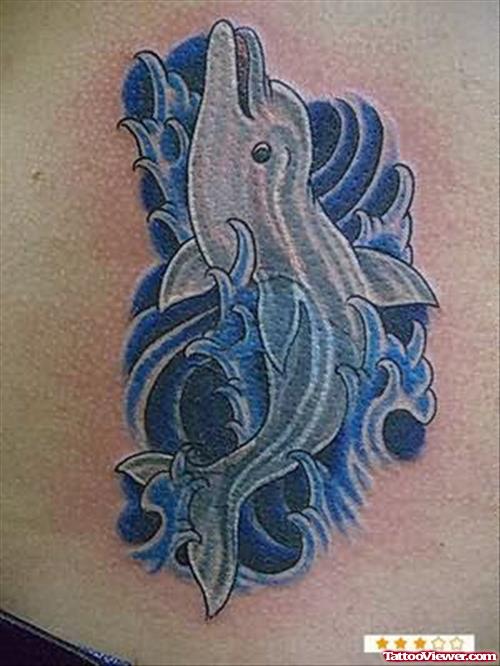Dolphin Swiming Tattoo For Girls