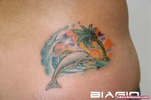 Dolphin Scene Tattoo