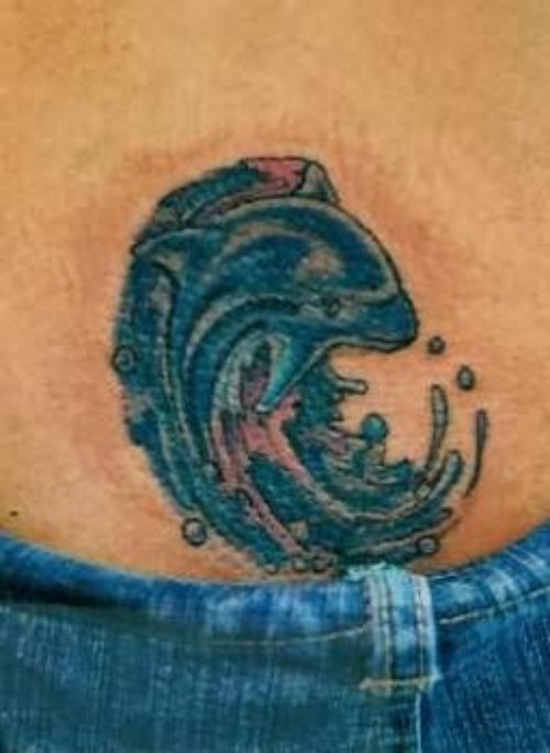 Waist Dolphin Tattoo