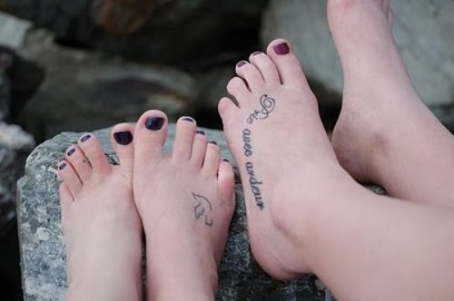 Dove Tattoos On Girl Feet