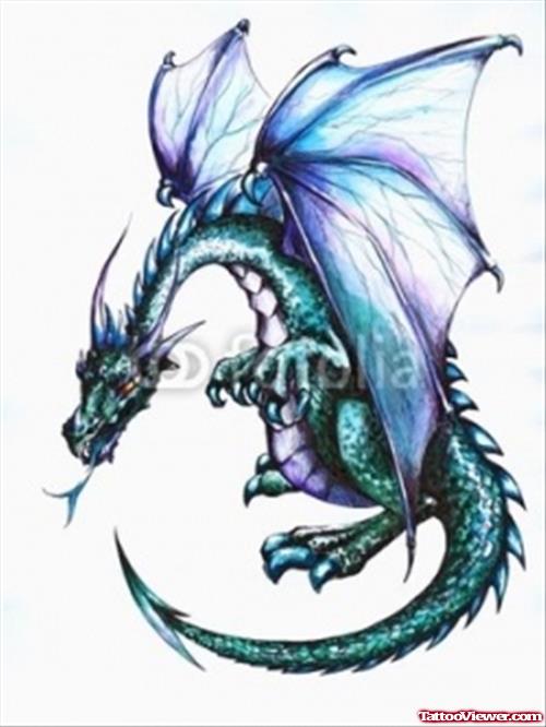 Color Dragon Tattoo Design