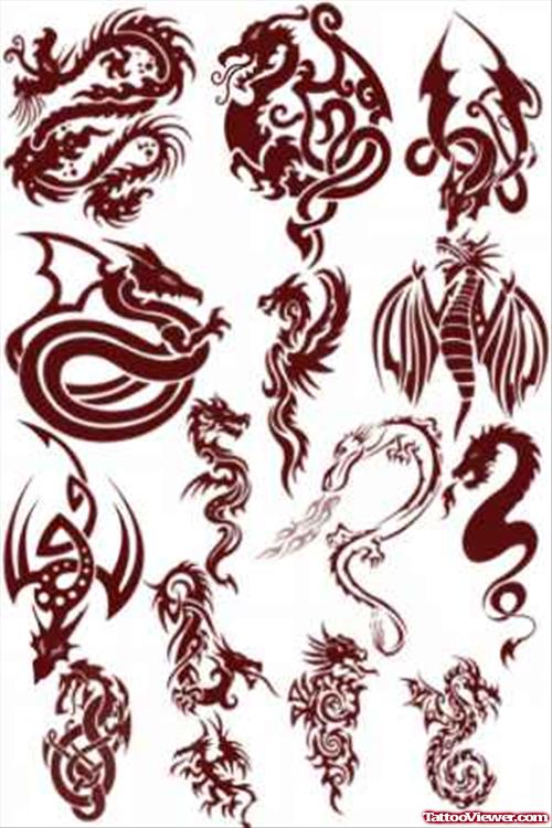 Best Tribal Dragon Tattoos Design