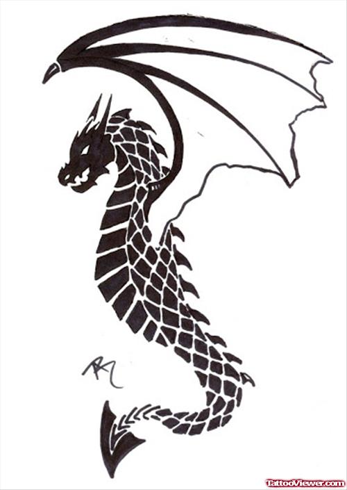 Winged Little Dragon Tattoo Design