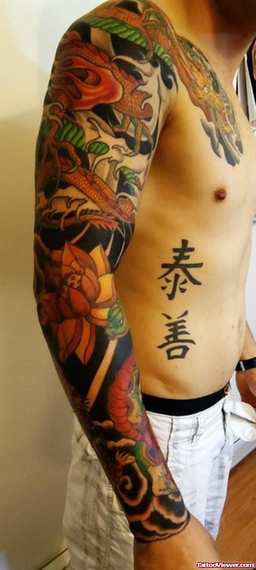 Dragon Tattoo On Right Sleeve
