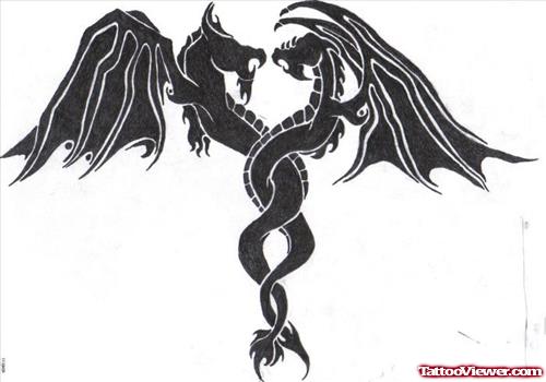 Black Dragons Tattoos Design