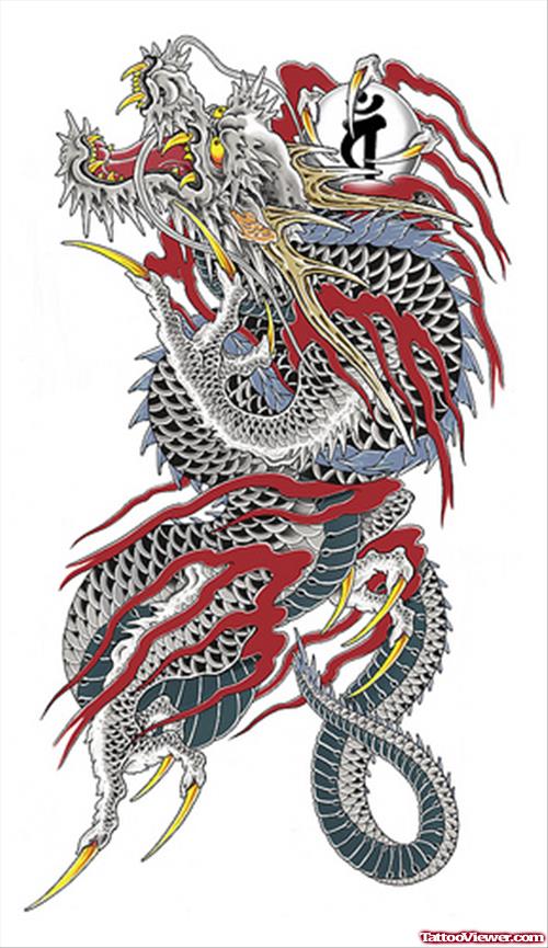 Chinese Yakuza Dragon Tattoo Design