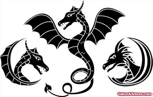 Black Dragon Tattoos Design