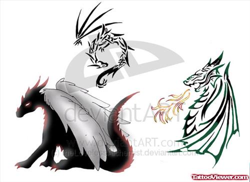 Attractive Dragon Tattoos Designs