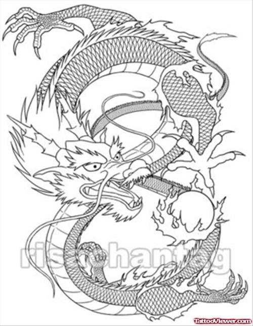 Attractive Chinese Dragon Tattoo Design