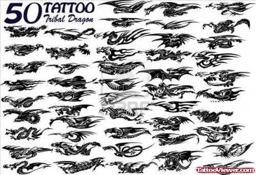 Small Tribal Dragon Tattoo 50 Designs