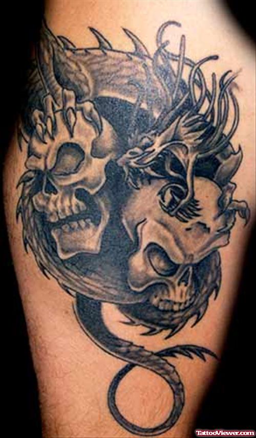 Skulls And Dragon Tattoos