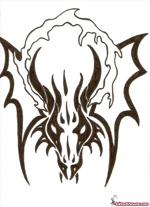 Black Tribal Dragon Tattoo Quality Designs
