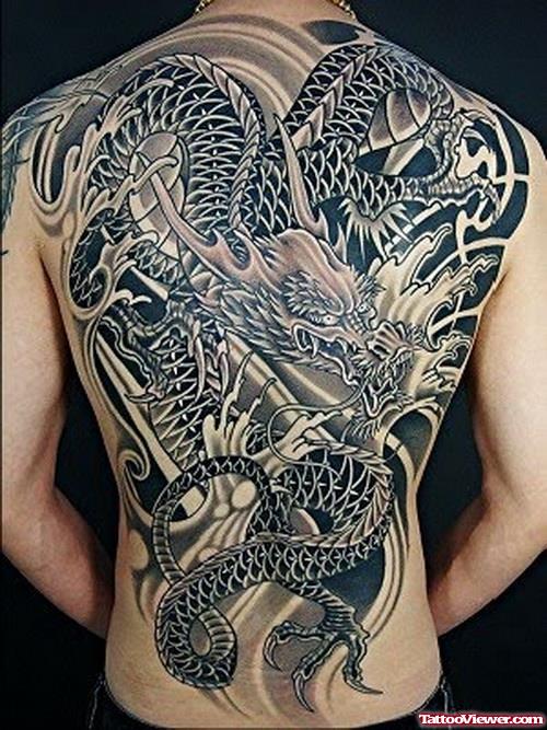 Dragon Back Body Tattoo For Men