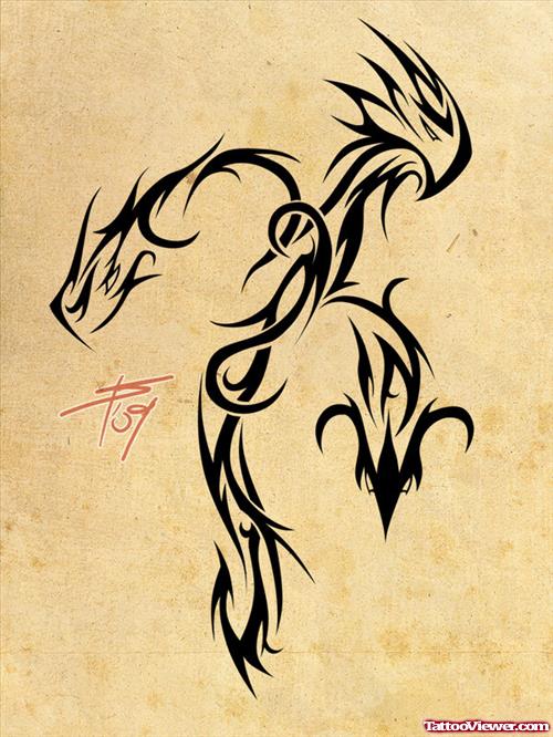 Tribal Dragon Tattoo Design for Men