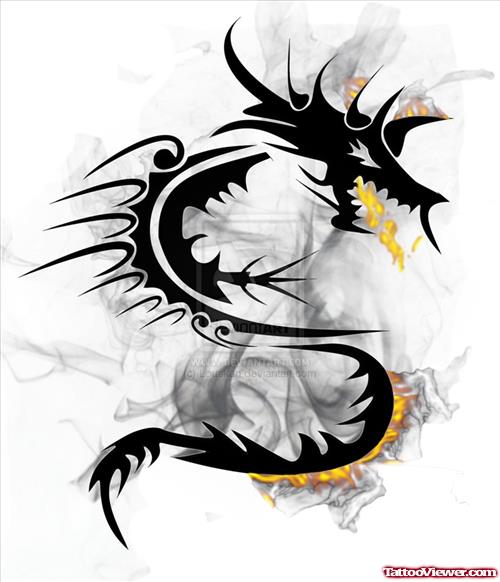 Latest Black Dragon Tattoo Design