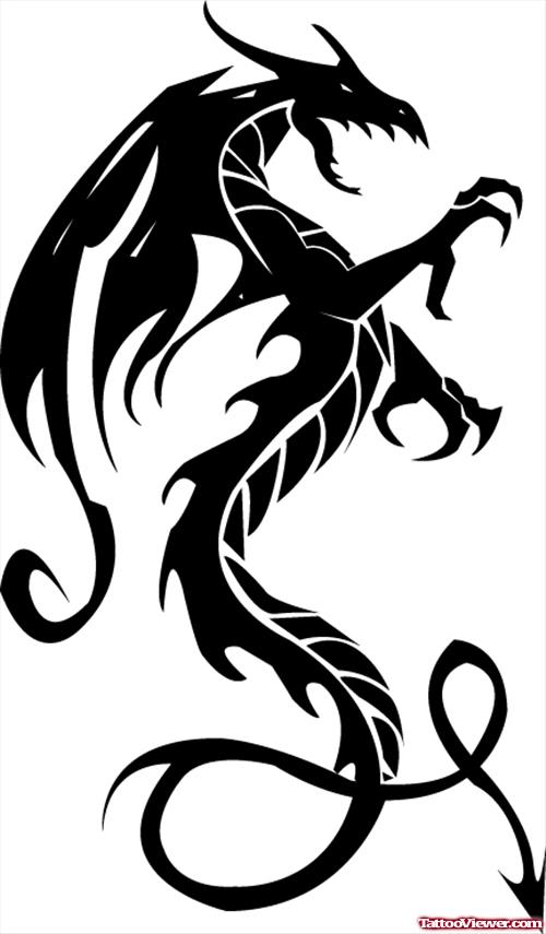 Fantastic Latest Black Dragon Tattoo Design