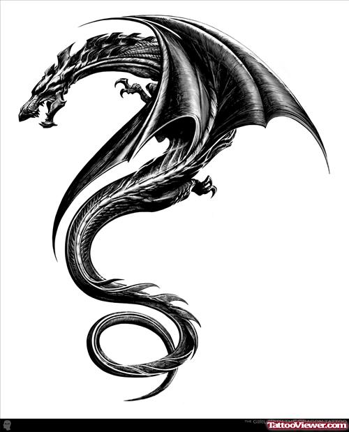 Beautiful Flying Dragon Tattoo Design