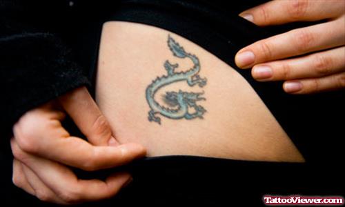 Small Dragon Tattoo On Hip