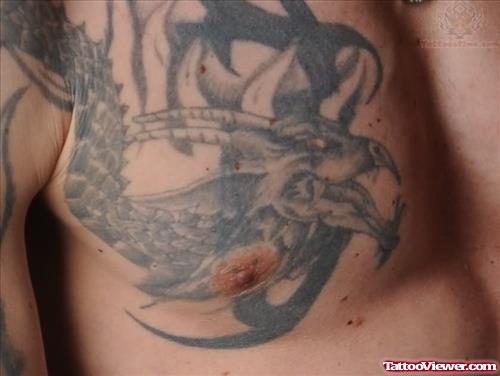 Dragon Tattoo Around Nipple