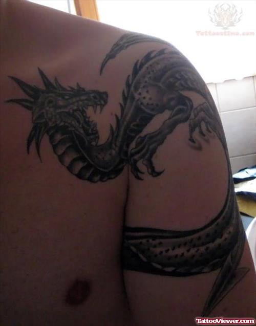Dragon tattoo On Left Shoulder