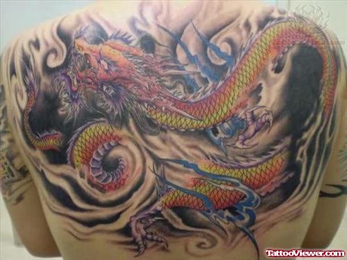 Dragon Tattoo On Upperback