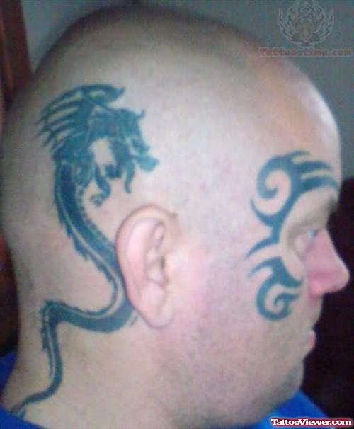 Dragon Tattoo On Head