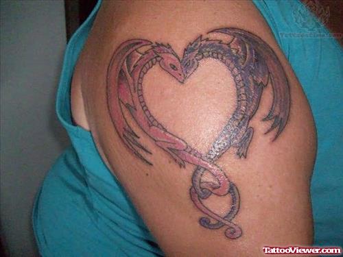 Dragons Tattoos On Left Shoulder
