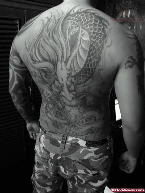 Dragon Tattoo Black And White Picture