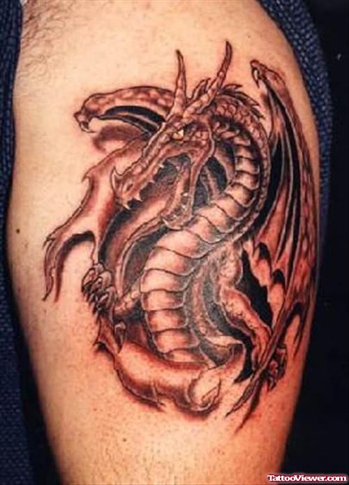 Scary Dragon Tattoo Design