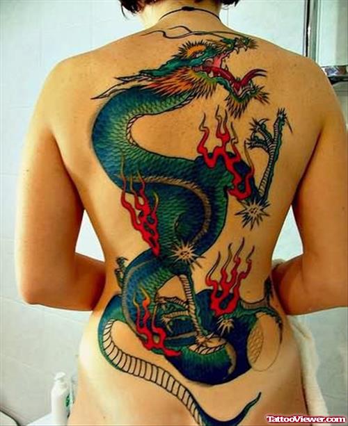 Big Green Dragon Tattoo