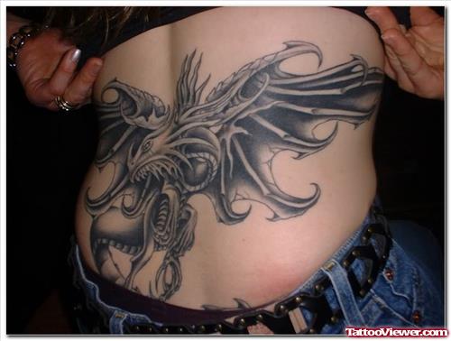 amazing Dragon Tattoo On Lower Back