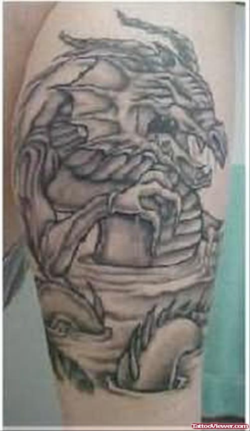 Elegant Dragon Tattoo On Elbow