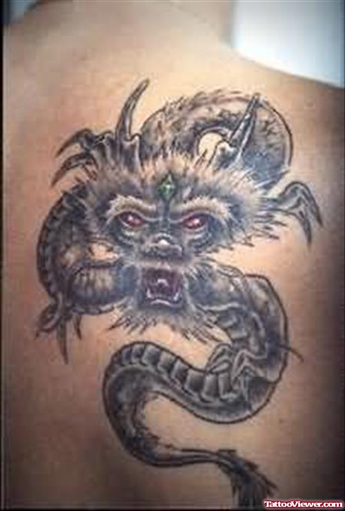 Amazing Dragon Face  Tattoo