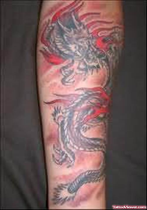 Red Flame Dragon Tattoo