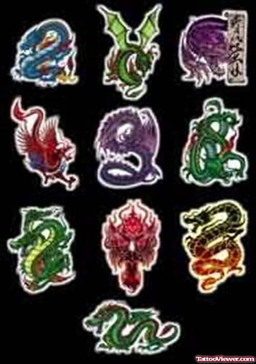 New Coloured Dragon Tattoo Smaples