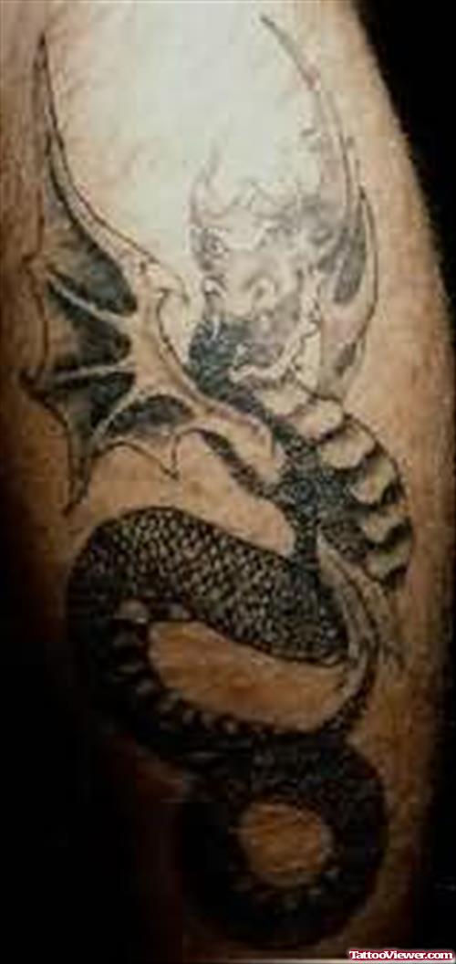 Elegant Dragon Tattoo On Body