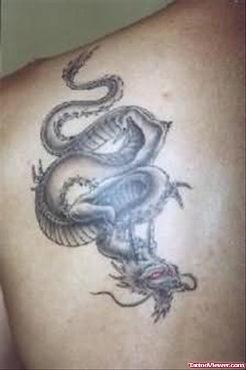 Beautiful Grey Dragon Tattoo