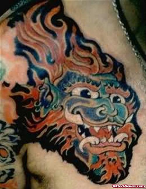 Lion Face Dragon Tattoo