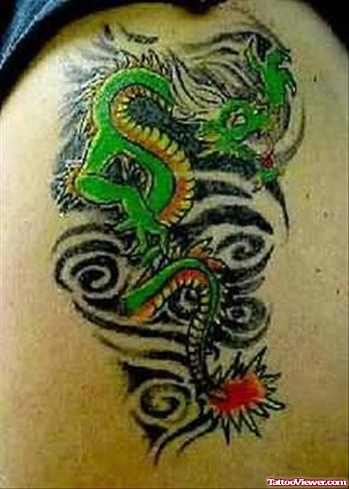 Beautiful Green Dragon Tattoo