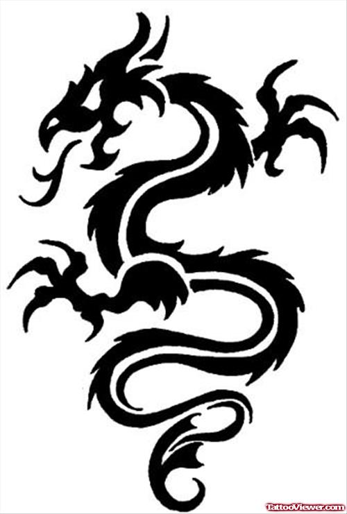 Tribal Dragon Tattoo Design Sample