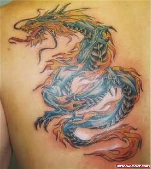 Terrific Dragon Tattoo On Back