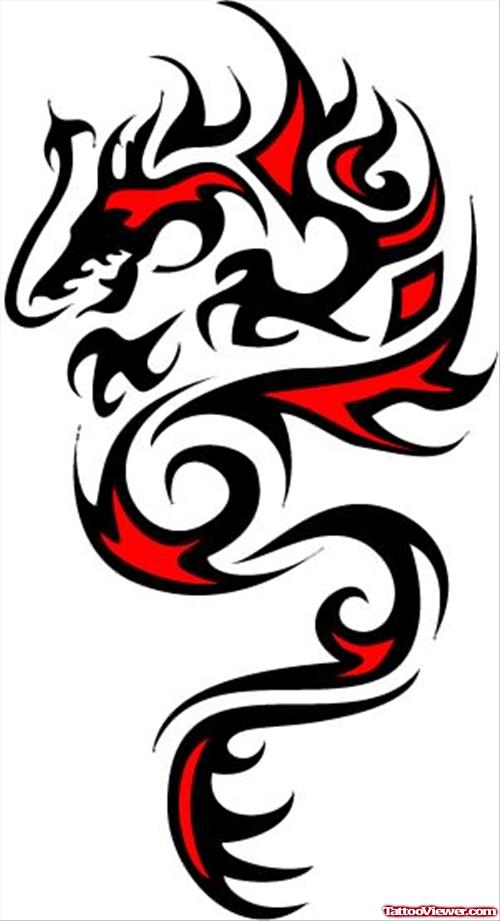 Black And Red Dragon Awesome Design