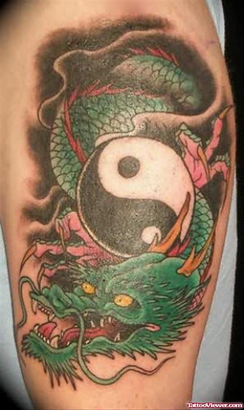 Yin Yang and Dragon Tattoo