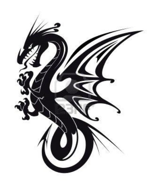 Best Black Ink Dragon Tattoo Design
