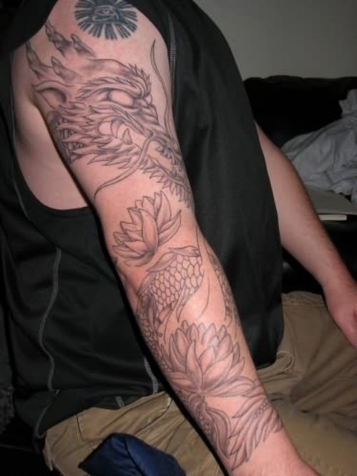 Dragon Tattoo On Full Arm