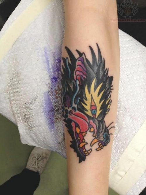 Dragon Head Tattoo On Arm