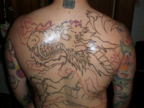 Japanese Dragon Back Tattoo