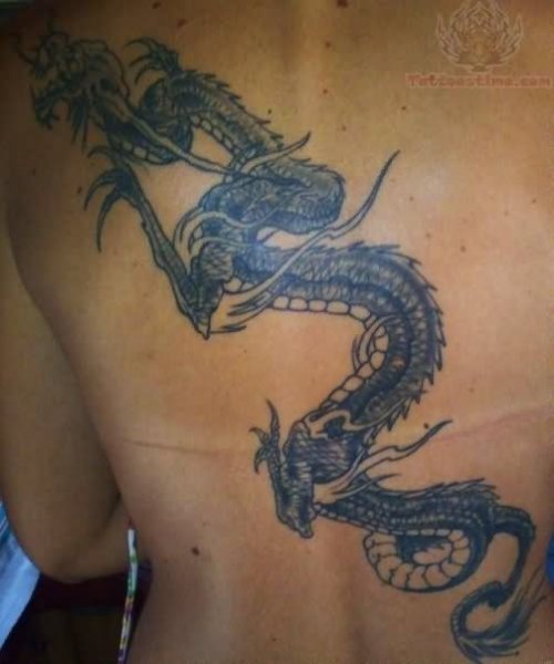 Dragon New Tattoo On Back Body