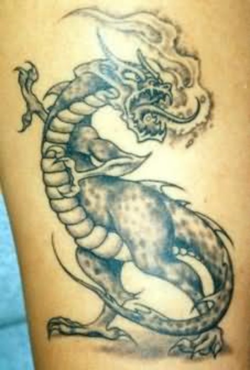 Dragon Emitting Fire - Tattoo Designs