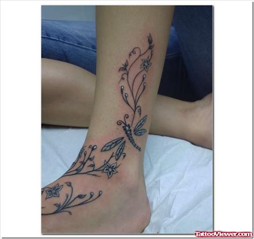 Dragonfly Tattoos On Ankle